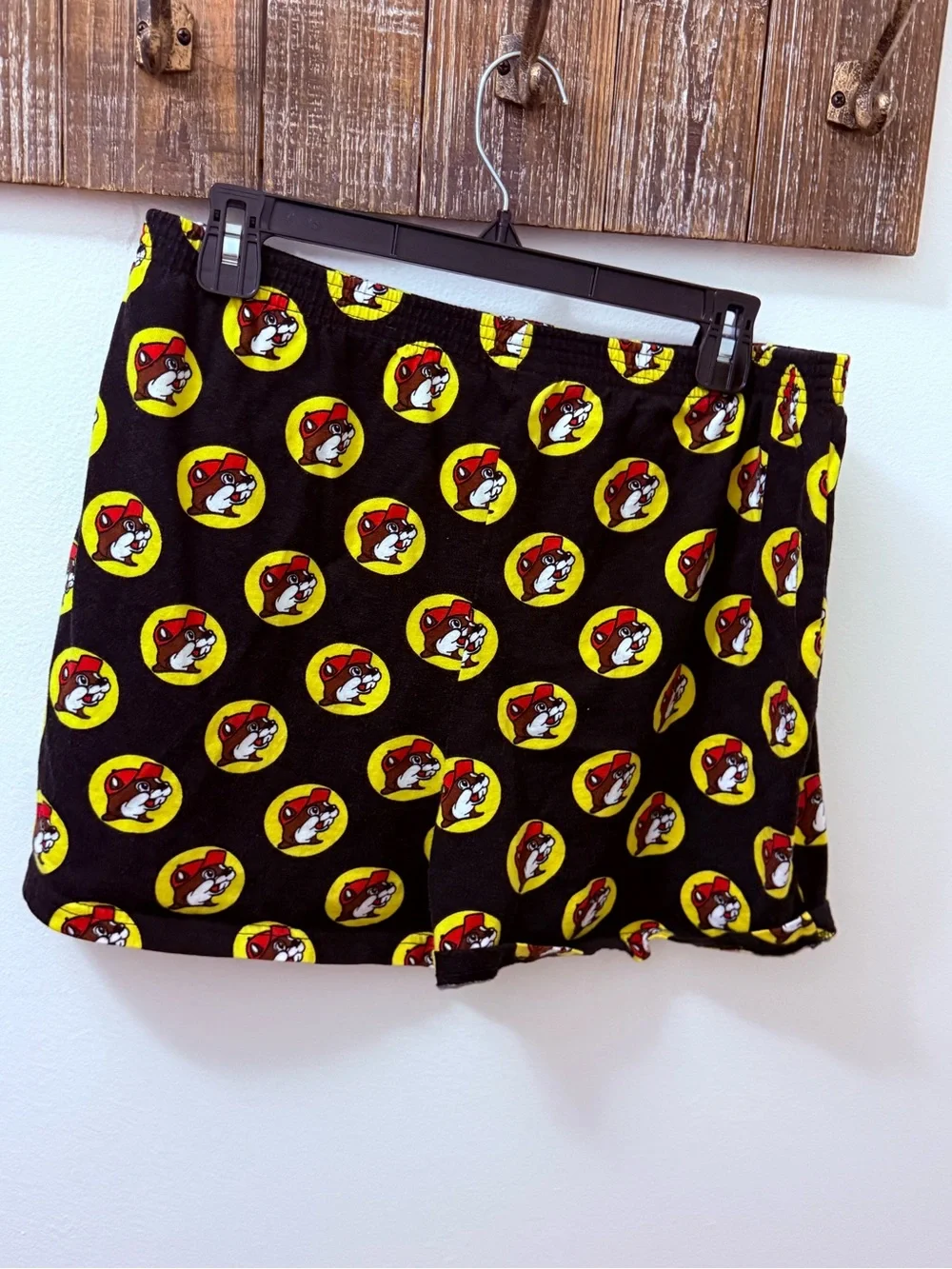 Black Boxer Shorts with Yellow & Red Character Print